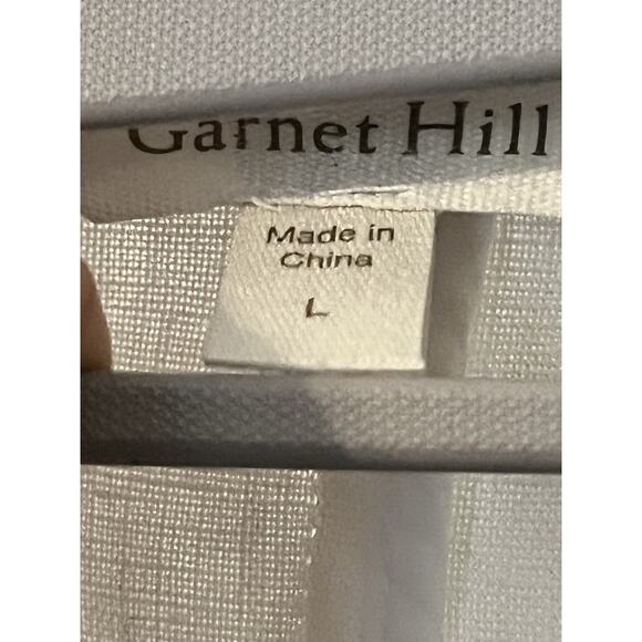 Garnet Hill White Linen Blazer Jacket •L• Button Beach Summer EXC - Picture 9 of 11